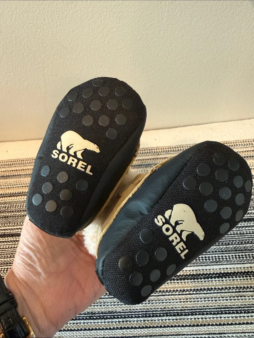 SOREL CARIBOOTIE NEWBORN BOOTIES SHOES BOOTS TAN INFANTS BOYS GIRLS SIZE 2